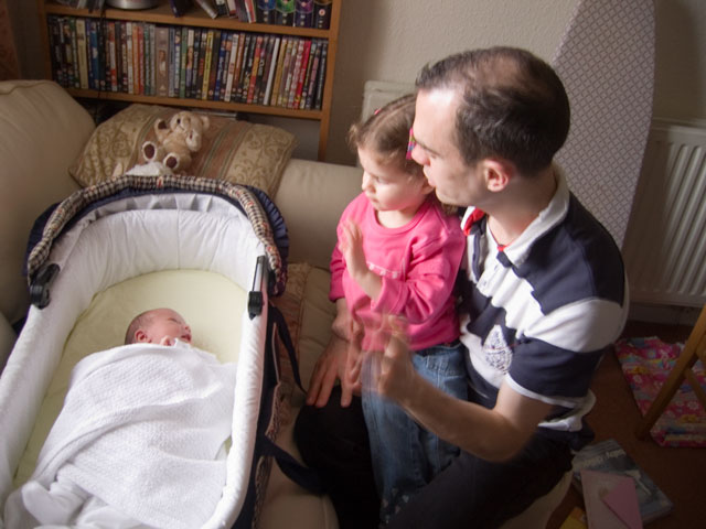 Alysha and Russell wave at Jessica