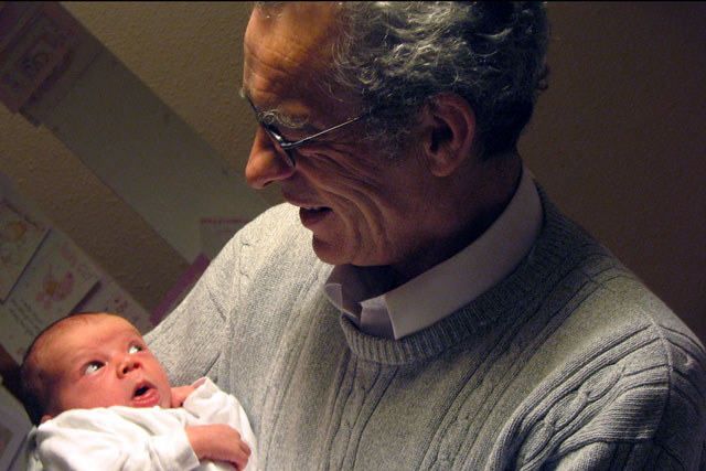 Granddad Roy holds Jessica
