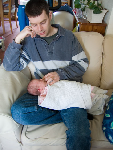 Relaxing on the sofa with Daddy