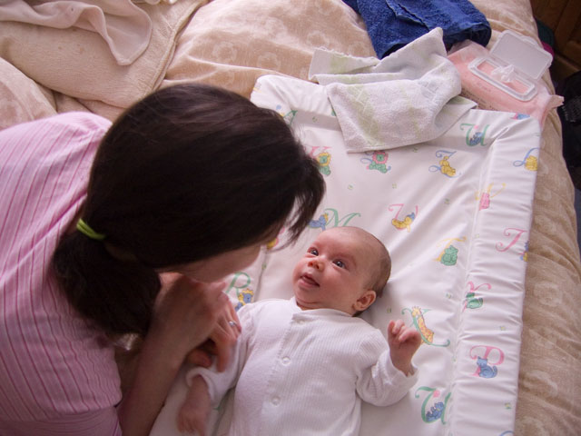 Sometimes we have a little chat whilst changing