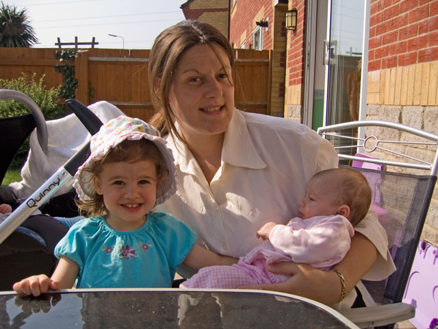 Auntie Angela and Cousin Alysha look after Jessica