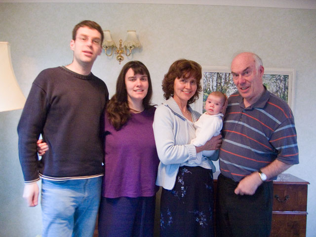 Jessica, Mummy, Daddy, Grandad Brian and Nana Heather