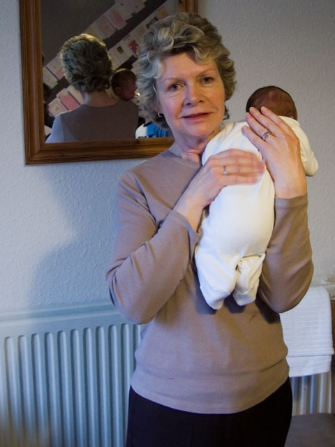 Nana Lesley holds Jessica